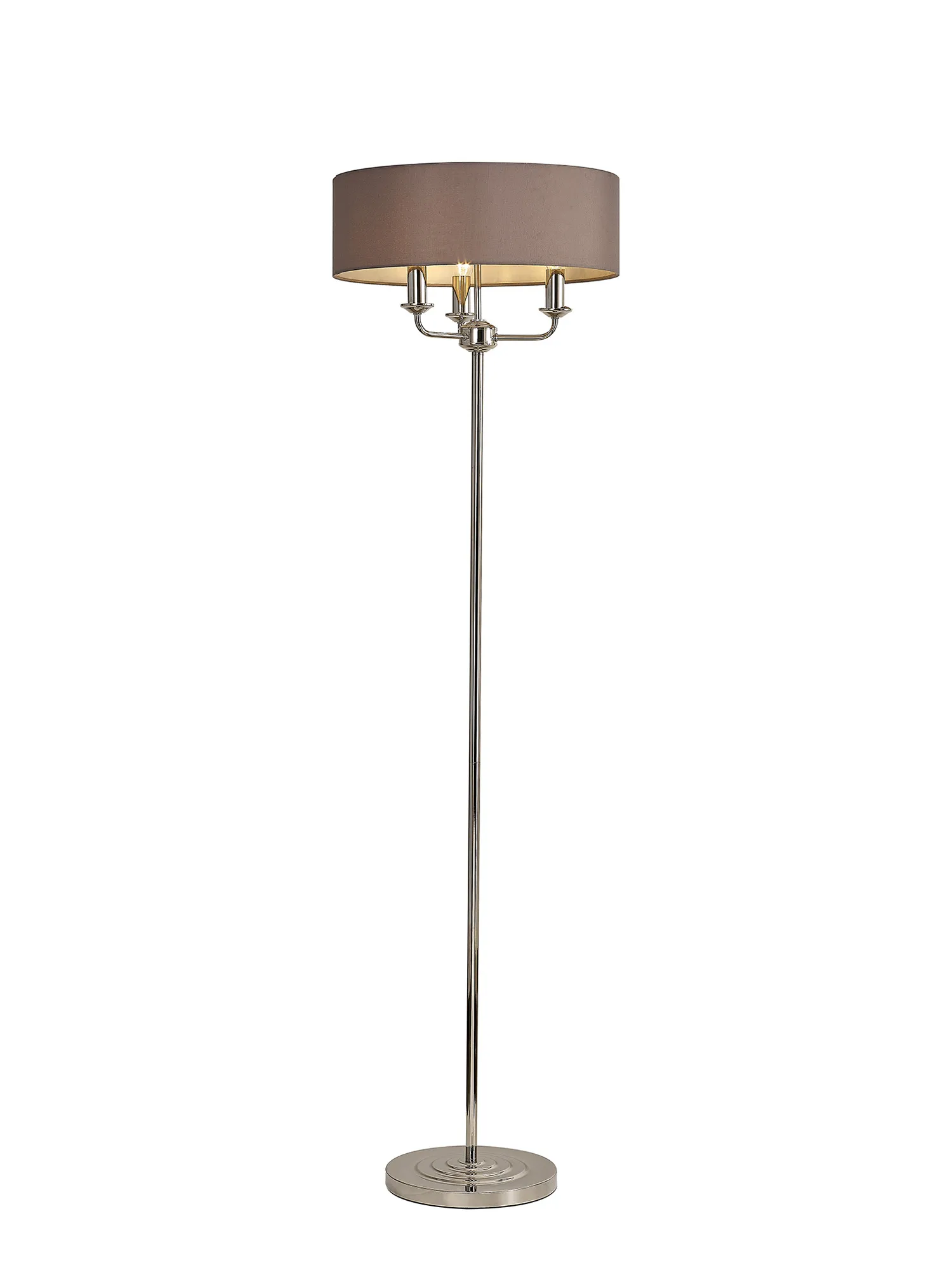 Banyan 45cm 3 Light Floor Lamp Polished Nickel, Grey